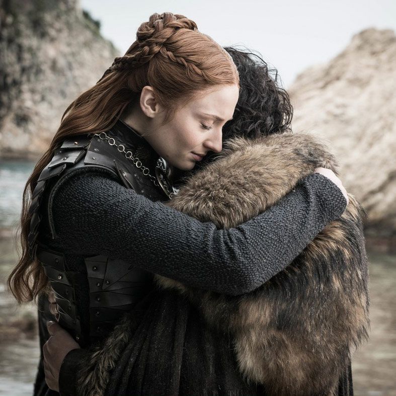 Game of Thrones season 8 finale, Sansa Stark (Sophie Turner), Jon Snow (Kit Harington)