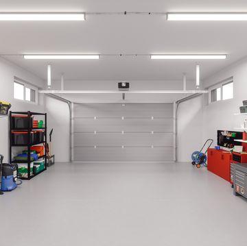 interior of a modern garage with effective storage solutions