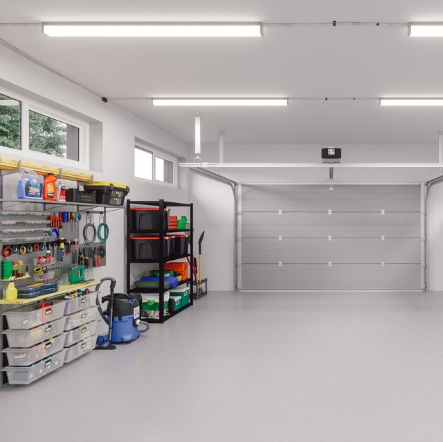 interior of a modern garage with effective storage solutions