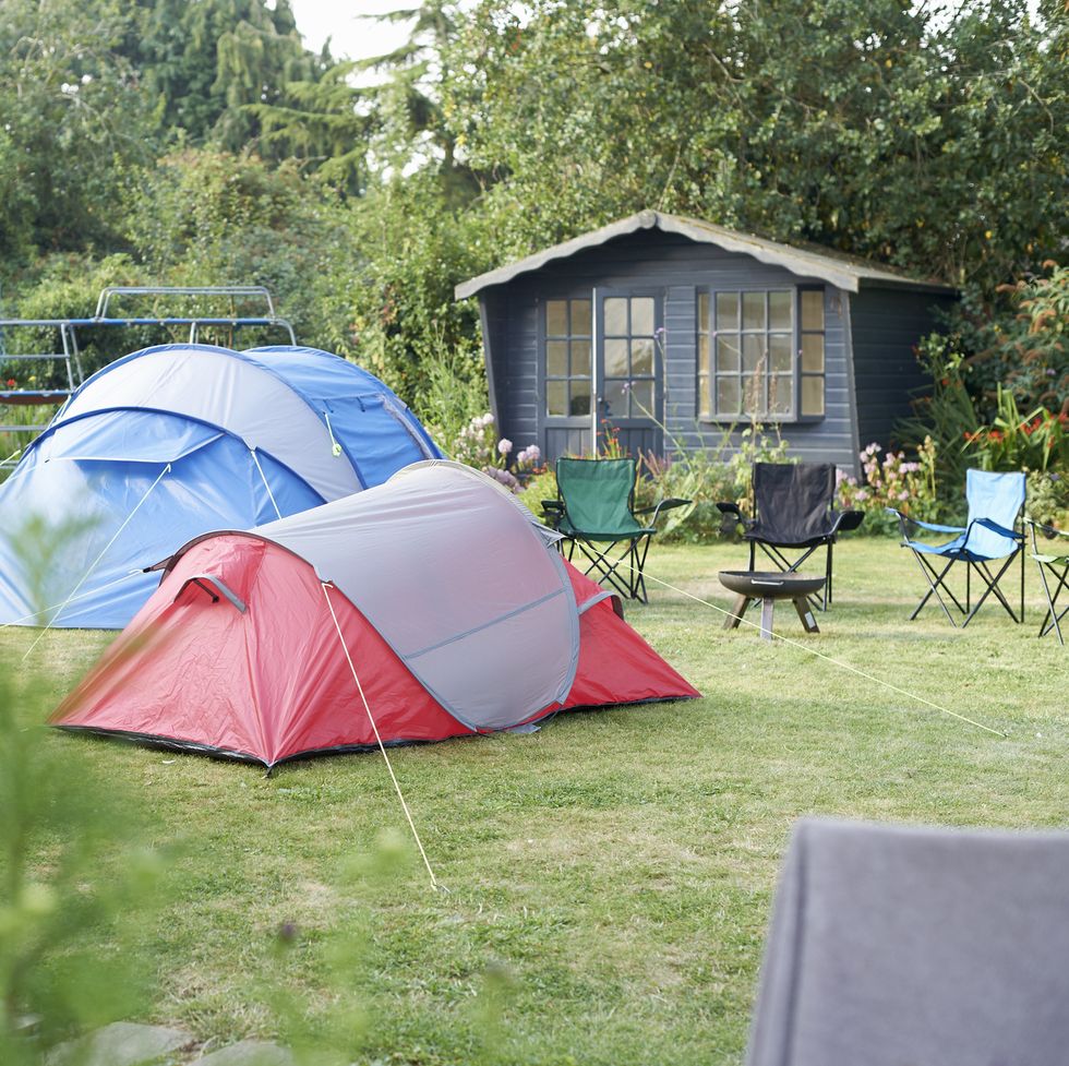 camping in back garden