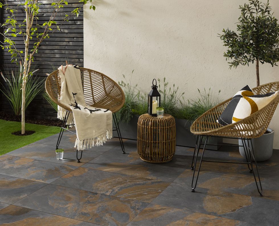 garden design ideas, rustic multicolour slate outdoor tile, ctd tiles﻿, porcelain tile