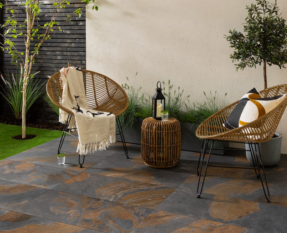 garden design ideas, rustic multicolour slate outdoor tile, ctd tiles﻿, porcelain tile