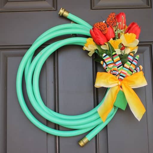 garden hose diy summer wreath