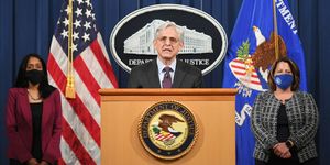 us attorney general merrick garland speaks at the department of justice in washington, dc on april 26, 2021 photo by mandel ngan  pool  afp photo by mandel nganpoolafp via getty images