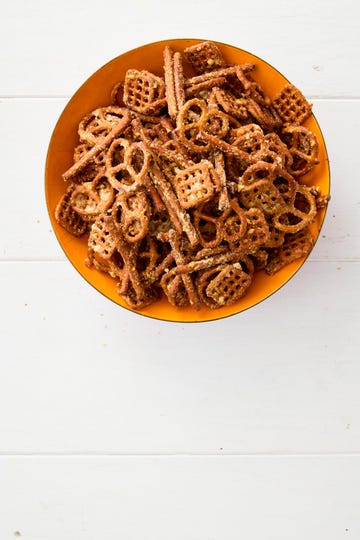 a bowl of seasoned pretzels