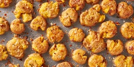 smashed baby potatoes with garlic and seasonings