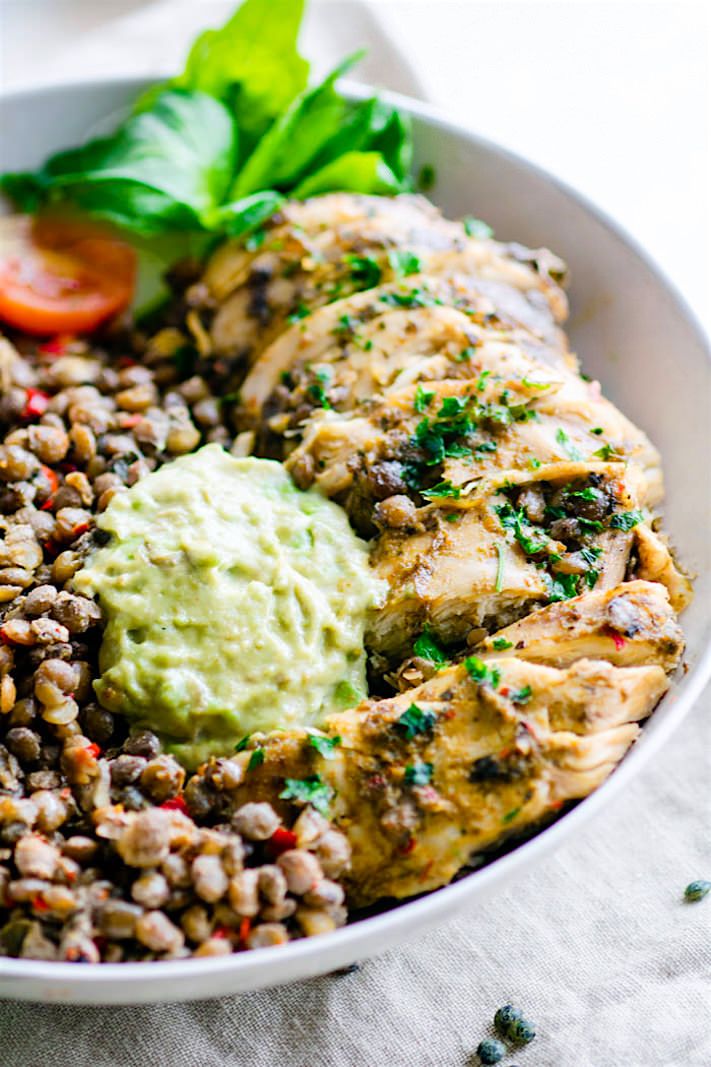Simple Garlicky Green Crock-Pot Chicken and Lentils