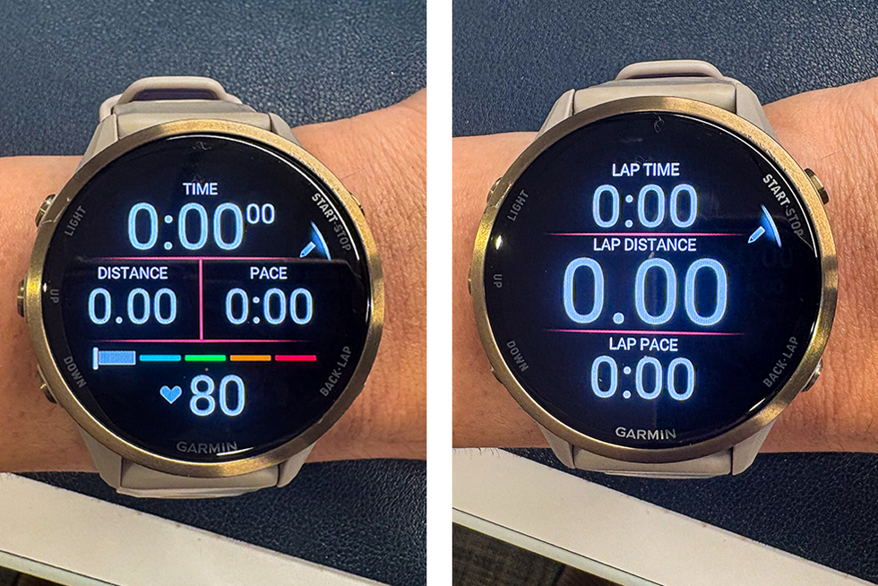 garmin run menu set up