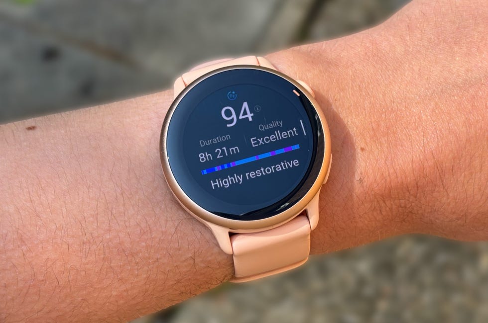 close up of a sleep score on a smartwatch