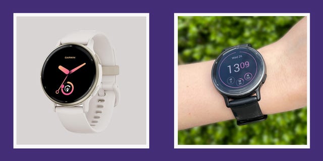 two smartwatches illustrating fitness tracking features