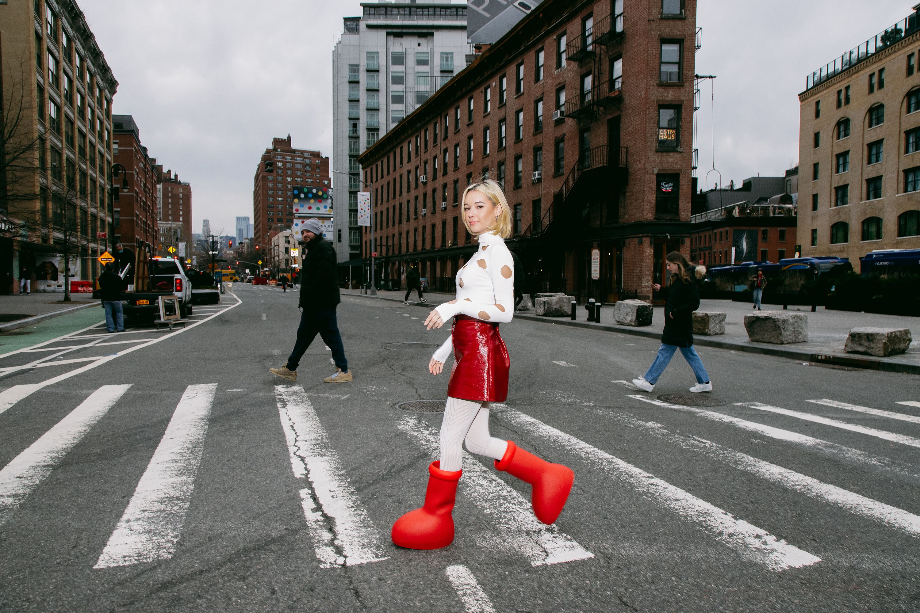 Red bootie sale shoes