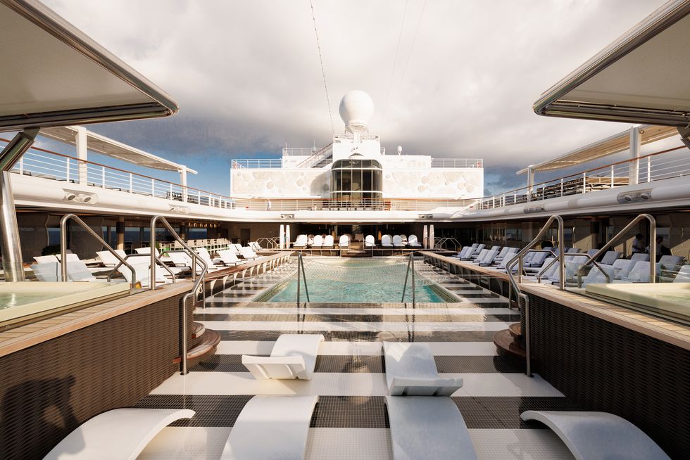 pool deck of regent seven seas granseur ultraluxury cruise ship