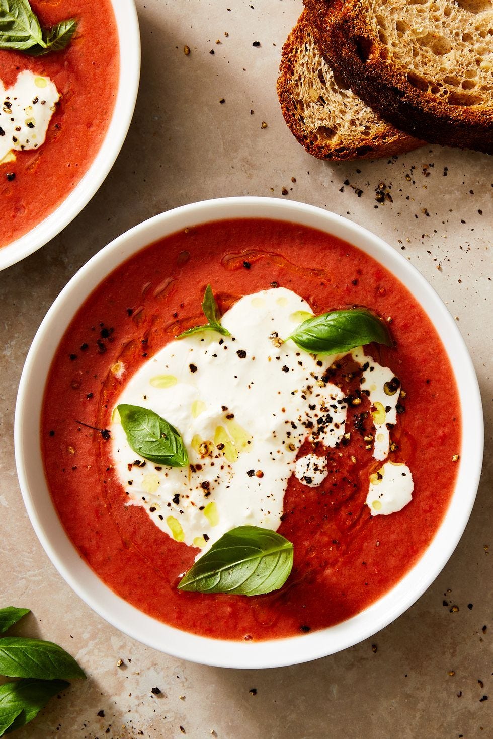 gazpacho with burrata