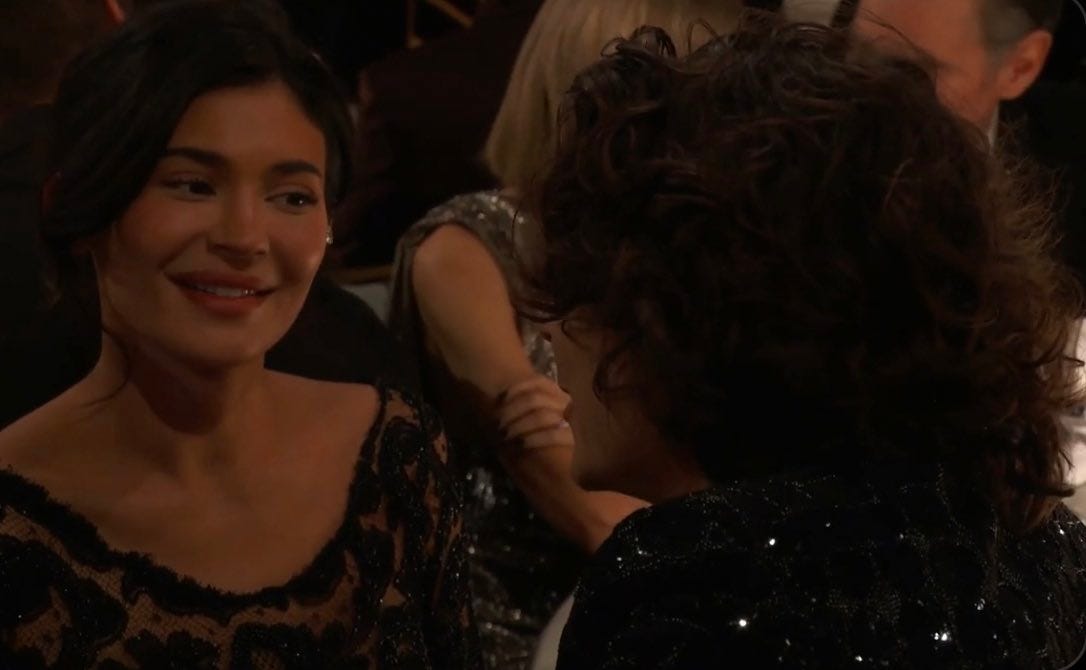 Kylie Jenner and Timothée Chalamet Make Their Golden Globes Debut in Striking Black Looks