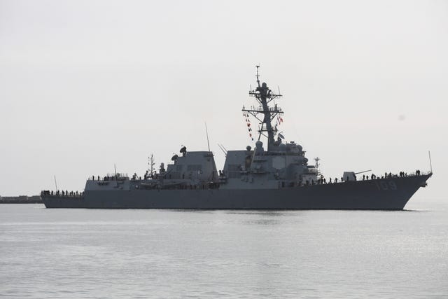 uss jason dunham destroyer visits gdynia port, poland