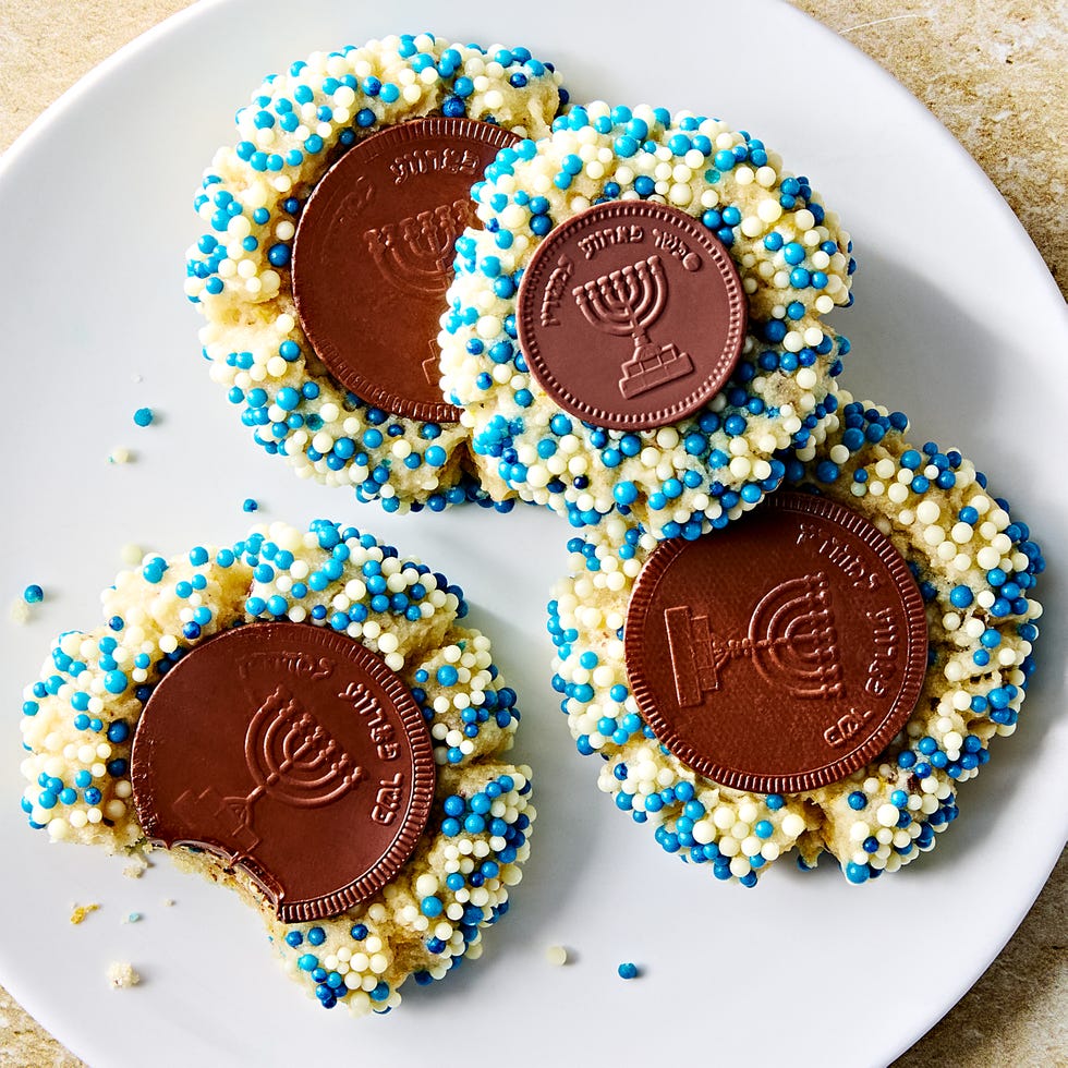 thumbprint cookies made with gelt
