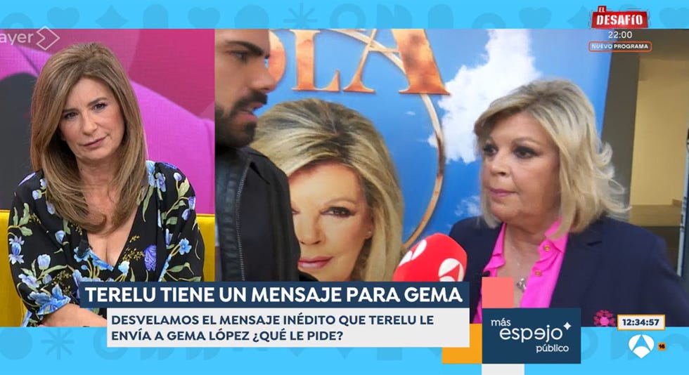 la presentadora en el plato de antena 3