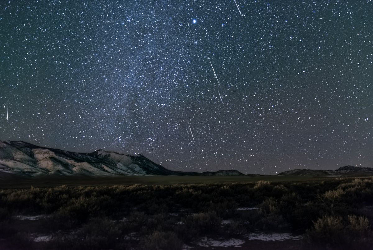 Geminid meteor shower in rural Utah.