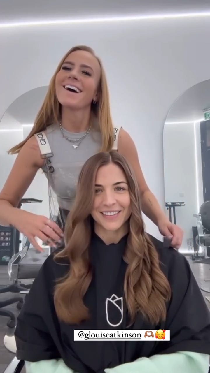 gemma atkinson reveals new brunette hair do on social media