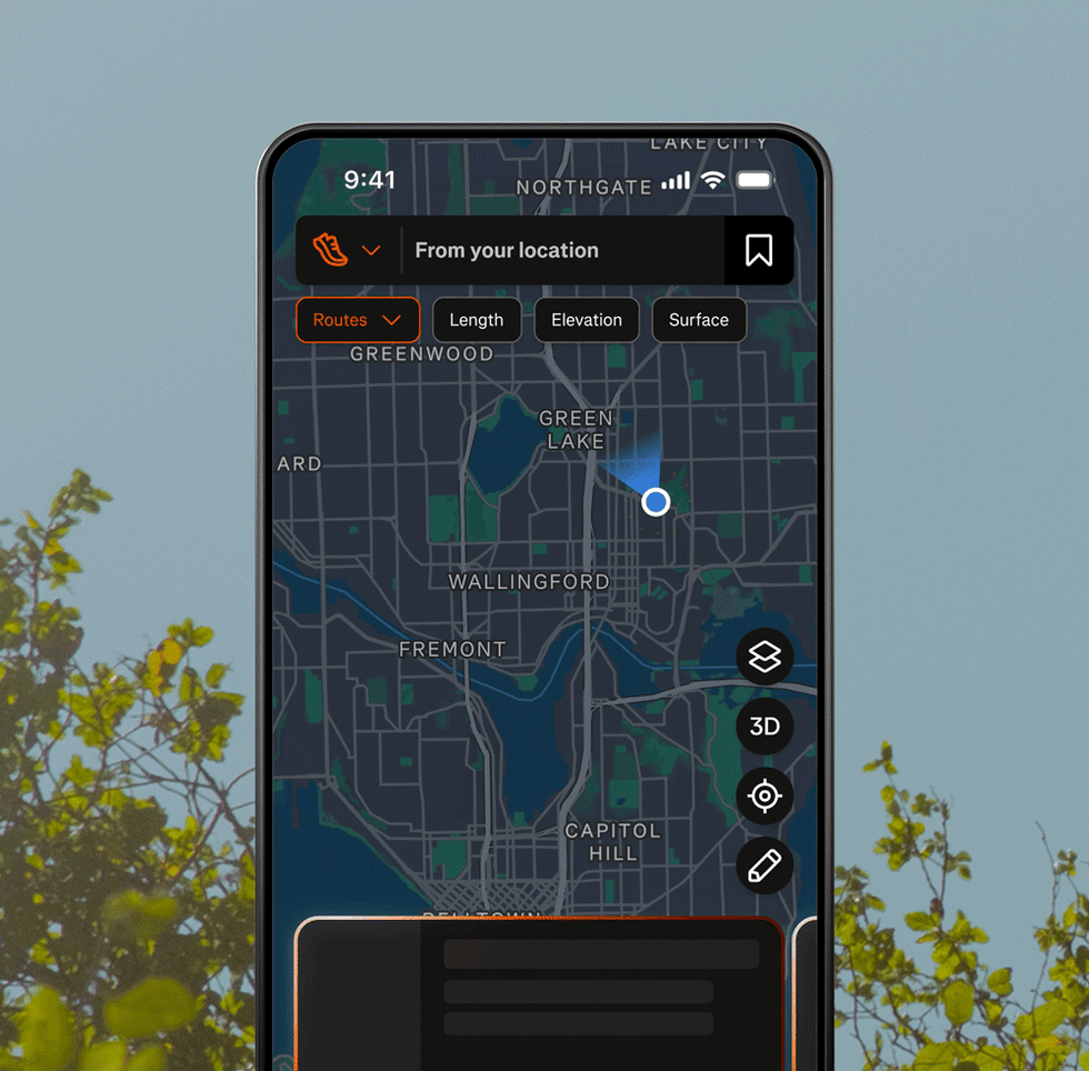 gif showing route planning features on strava's mobile app