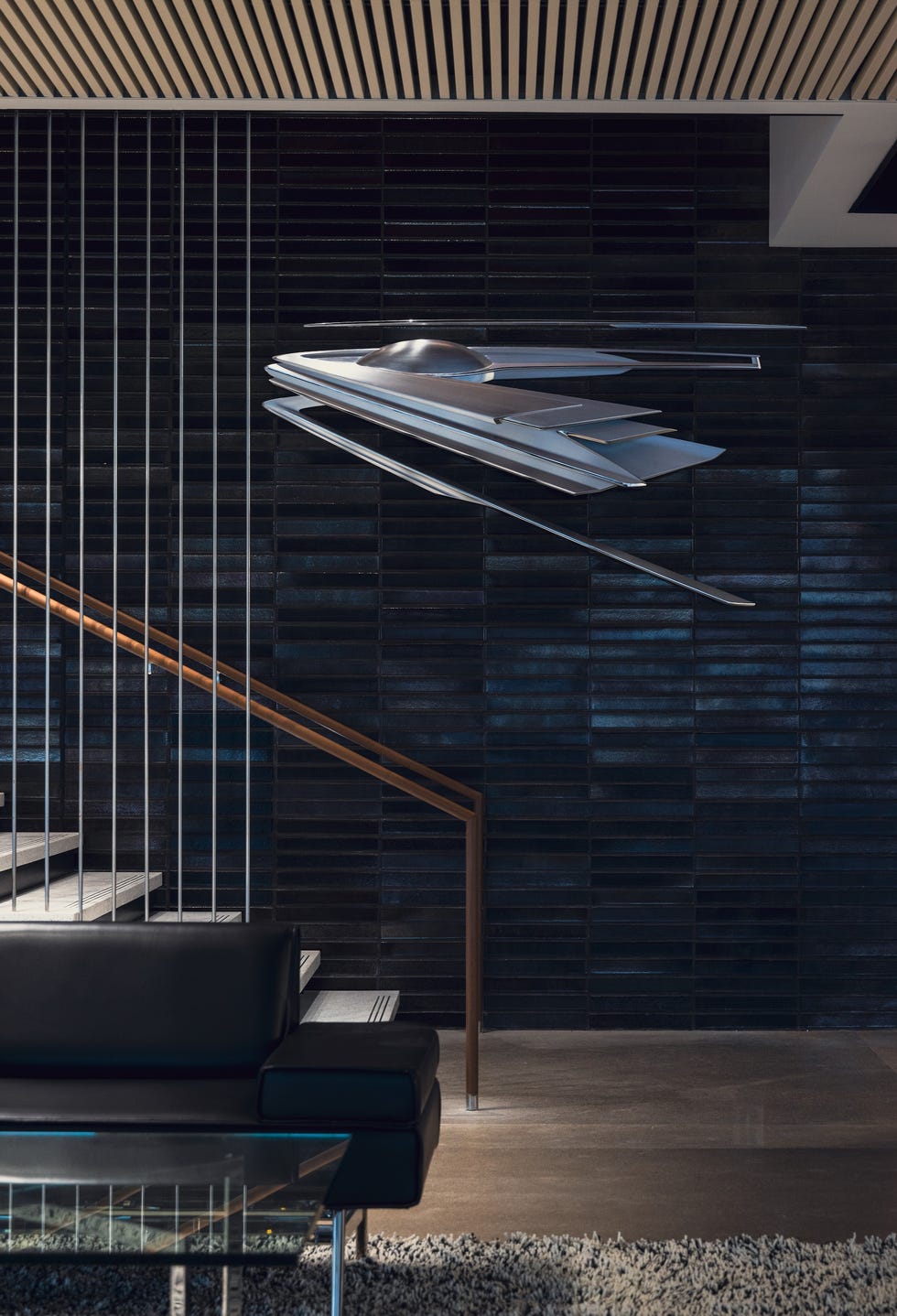 a staircase in a building