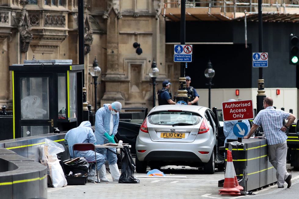 Pedestrians Injured As Car Crashes Into Security Barriers At Westminster