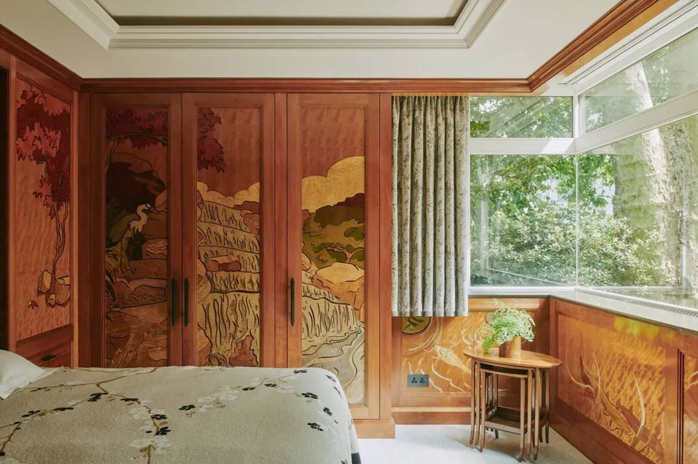 artichoke bedroom with marquetry wardrobe