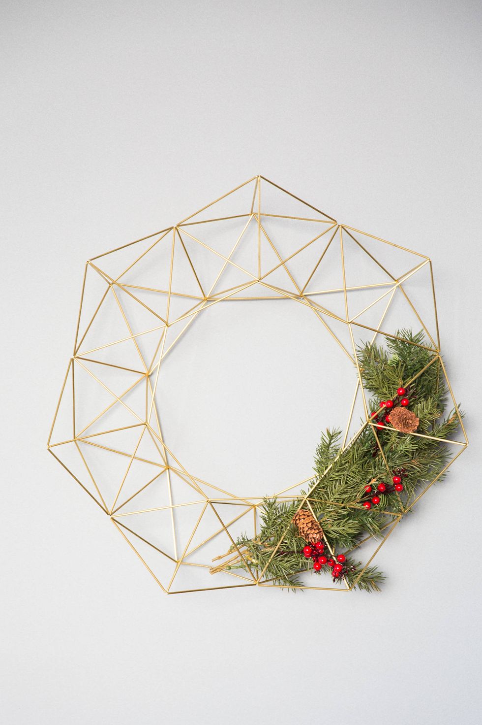 geometric christmas wreath