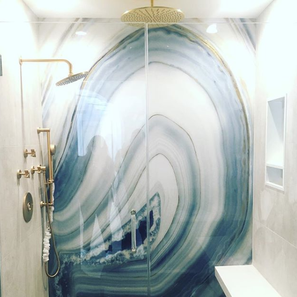 A resin geode adds instant wow to your bathroom