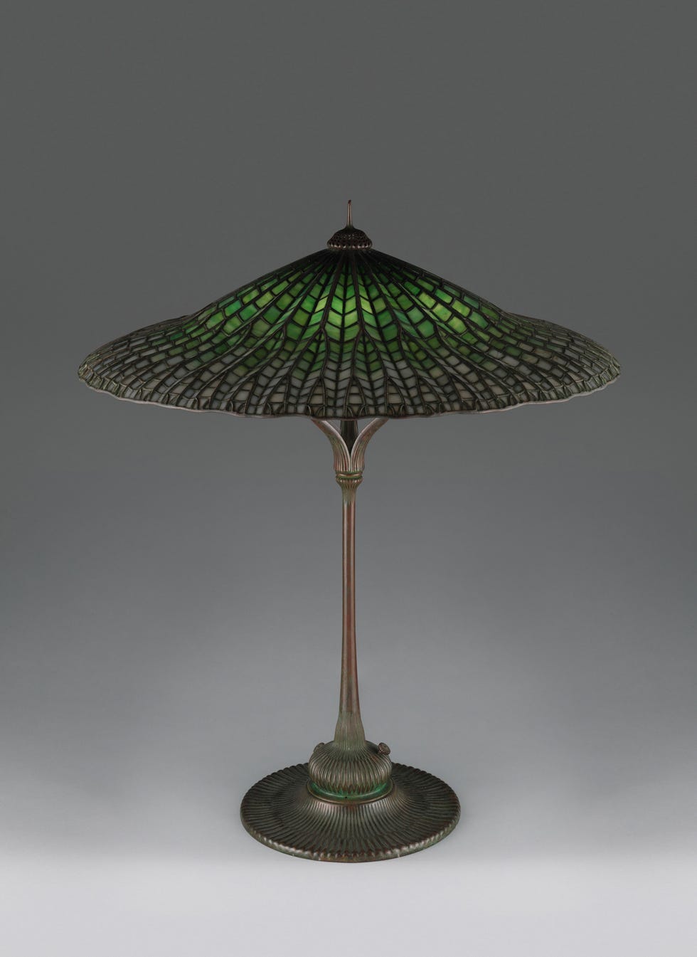 Geometric Tiffany table lamp from Clara Driscoll