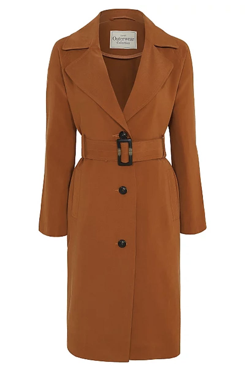 Burnt Orange Belted Trench Coat, George at Asda, £28