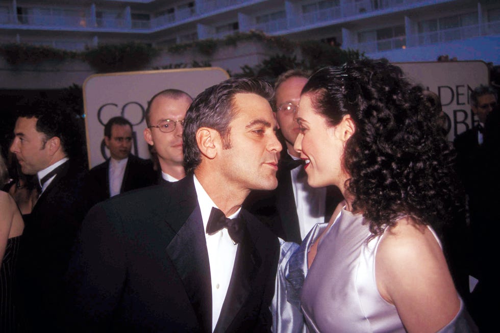 george clooney, juliana margulies golden globe awards la january 18, 1998