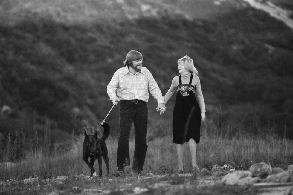 george and kathy lutz with dog