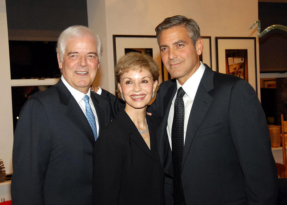 ​George Clooney with his parents, Nick and Nina Clooney.
