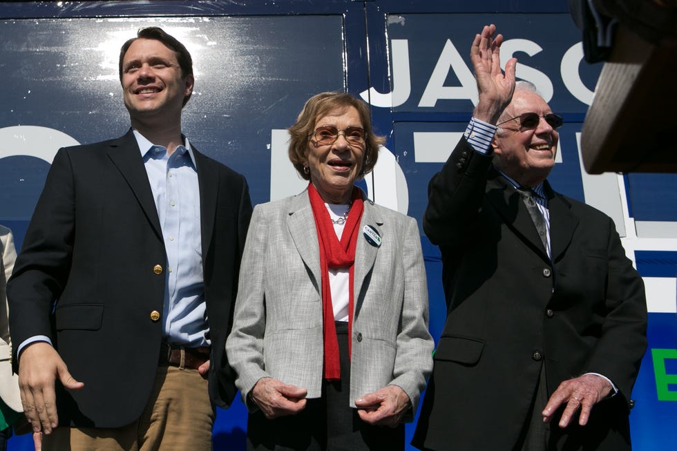 jimmy and rosalynn carter campaign with jason carter in columbus