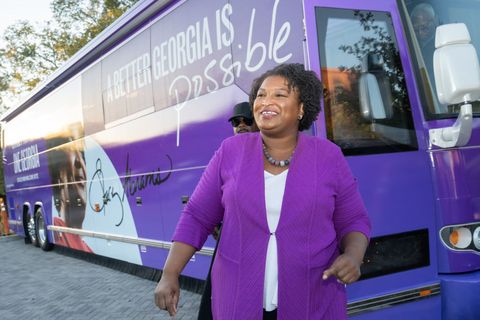 stacey abrams begins bus tour as she campaigns for governor of georgia