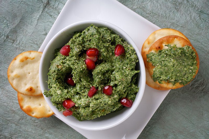 Georgian Spinach Dip With Walnuts and Cilantro (Ispanakhis Pkhali)