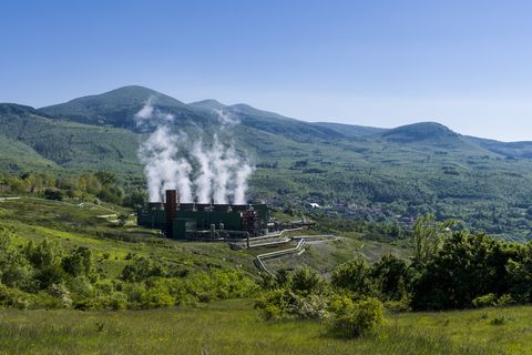 bagnore, tuscany, italy   20160521 steam is arising from the bagnore 3 geothermal power station in the morning photo by frank bienewaldlightrocket via getty images