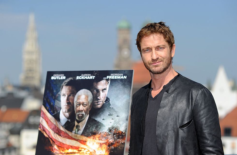 munich, germany   june 07  actor gerard butler poses during the olympus has fallen   die welt in gefahr photocall at hotel mandarin oriental on june 7, 2013 in munich, germany  photo by hannes magerstaedtgetty images