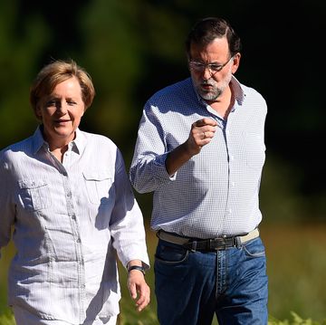 german chancellor angela merkel meets with spanish prime minister mariano rajoy