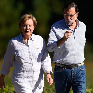 german chancellor angela merkel meets with spanish prime minister mariano rajoy