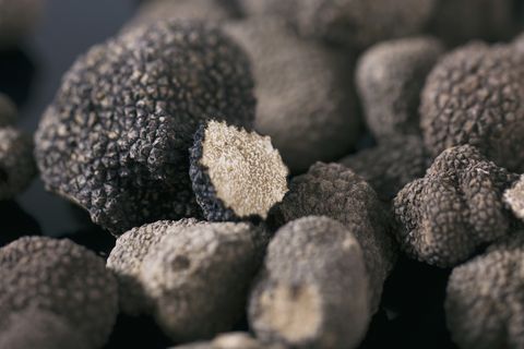 black truffles on a table