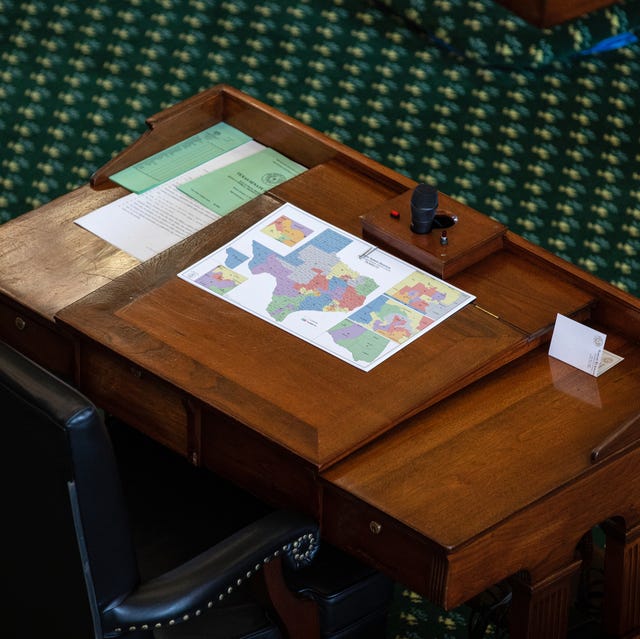 austin, tx   september 20 a map of state senate districts is seen on a desk in the senate chamber on the first day of the 87th legislature's third special session at the state capitol on september 20, 2021 in austin, texas following a second special session that saw the passage of controversial voting and abortion laws, texas lawmakers have convened at the capitol for a third special session to address more of republican gov greg abbott's conservative priorities which include redistricting, the distribution of federal covid 19 relief funds, vaccine mandates and restrictions on how transgender student athletes can compete in sports photo by tamir kalifagetty images