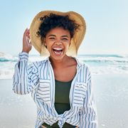 black woman at beach