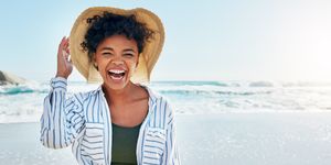 black woman at beach