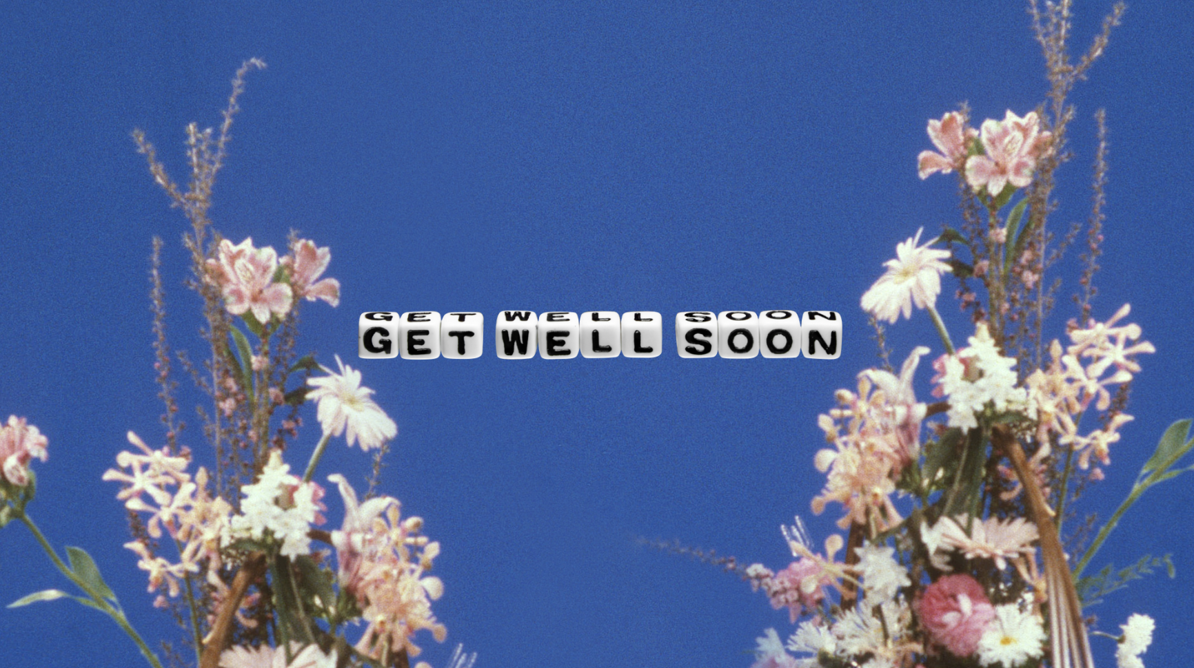 Get Well Soon Cute Teddy With Flower Of Bunch Greetings Card