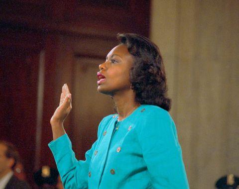 original caption washington professor anita hill is sworn in before testifying at the senate judiciary hearing on the clarence thomas supreme court nomination hill testified on her charges of alleged sexual harassment by judge thomas