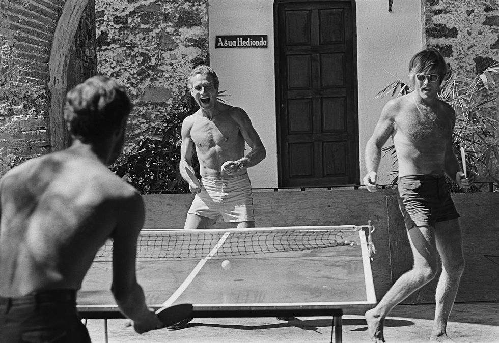 Photograph, Standing, Barechested, Snapshot, Black-and-white, Photography, Ping pong, Monochrome, Chest, Games, 