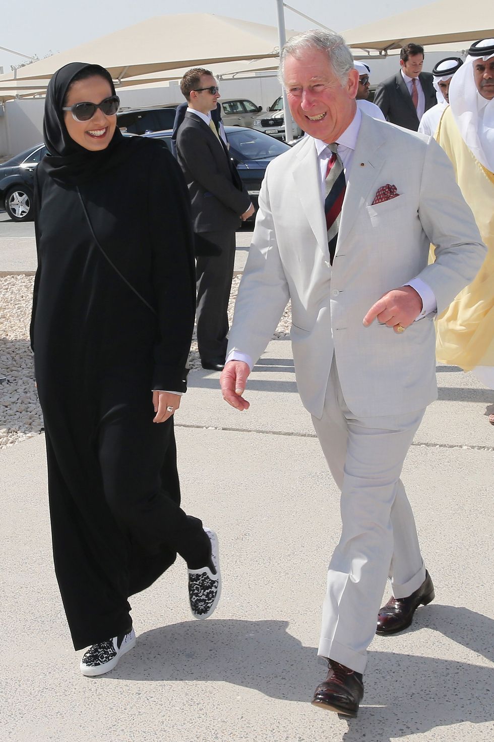 Sheikha Al-Mayassa with Prince Charles in Doha in 2014