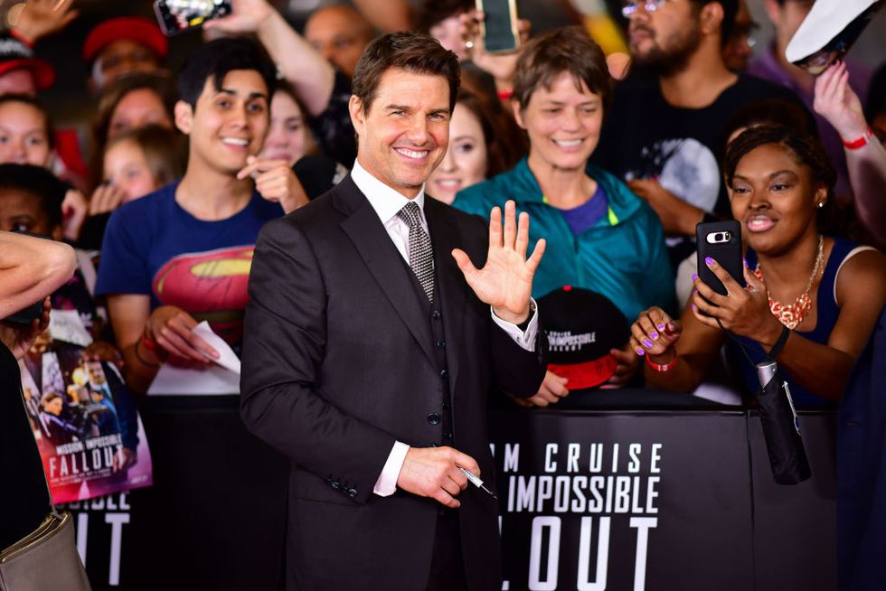 washington, dc   july 22  tom cruise attends the mission impossible   fallout us premiere at lockheed martin imax theater at the smithsonian national air  space museum on july 22, 2018 in washington, dc  photo by james devaneygetty images